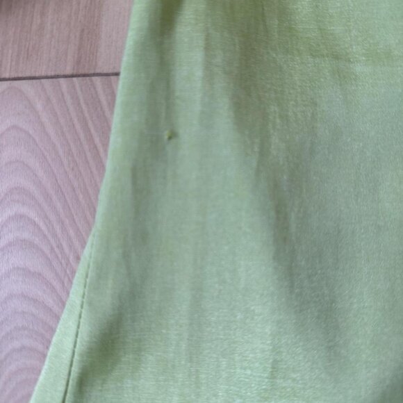 Vintage 90s Dynamite Lime Green Satin Shirt – Fitted Shimmery Button-Up (Size S) - Picture 4 of 8